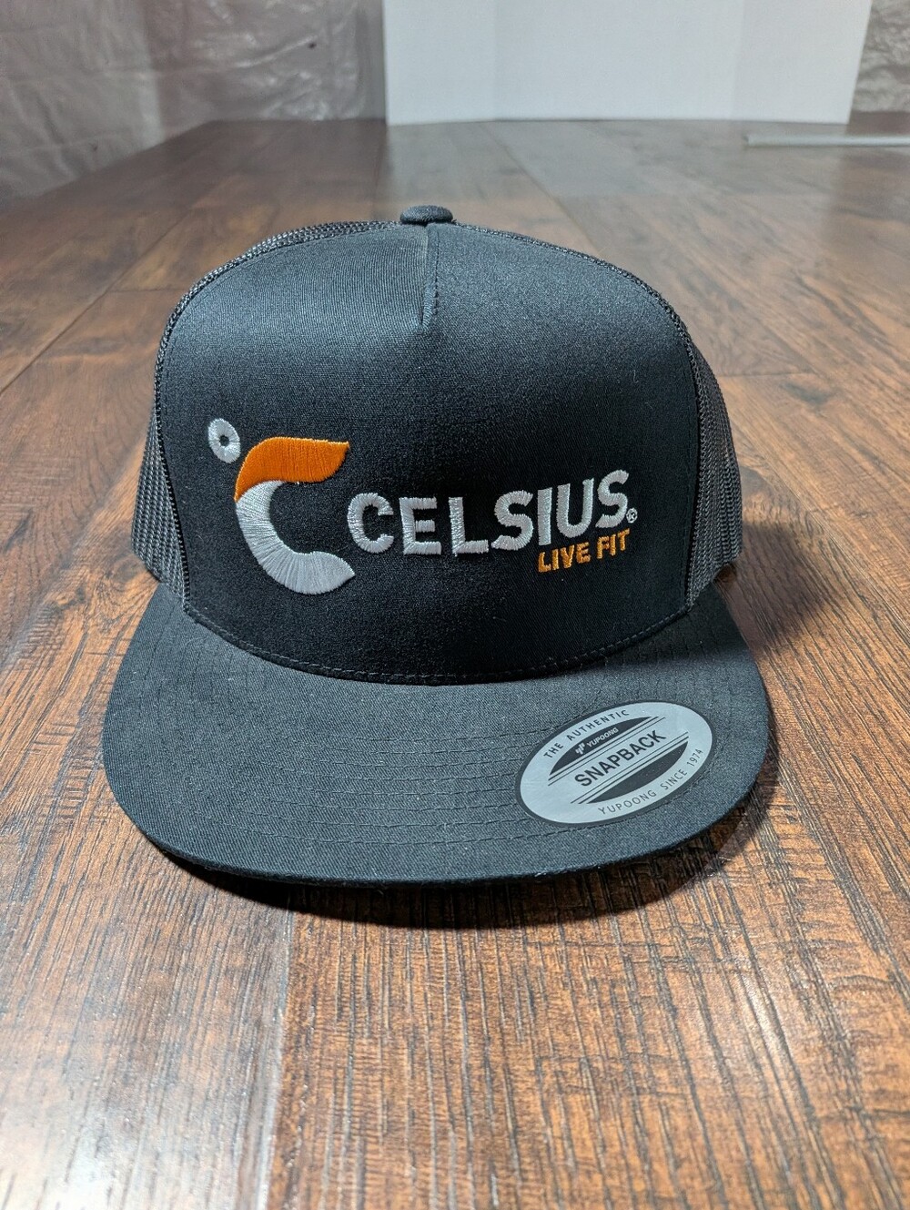 Celsius Live Fit Energy Drink Cap America Trucker Hat Black Mens OSFM Snapback